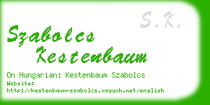 szabolcs kestenbaum business card